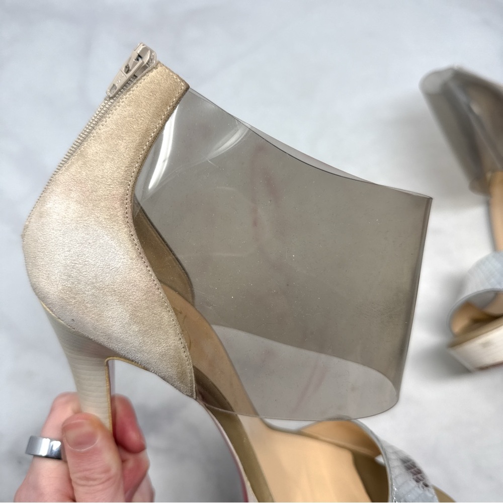 Christian Louboutin Dufoura 140 PVC Python Platform Stiletto Sandal Heels 40 - Picture 8 of 16